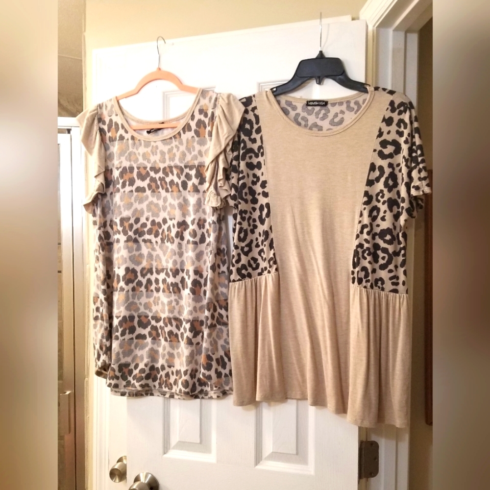 Knit cheetah tops